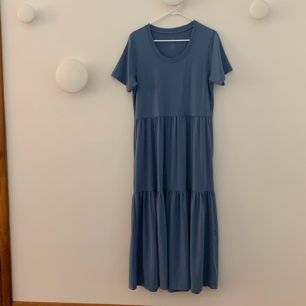Woolx Lucia Tiered Blue Maxi Dress